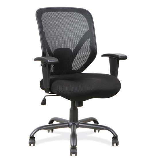 Big and Tall Mesh Task Chair with Black Steel Heavy Duty Base