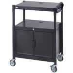 Steel Adjustable AV Cart With Cabinet