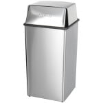 Stainless Steel 36-Gallon Receptacle with Push Door Lid