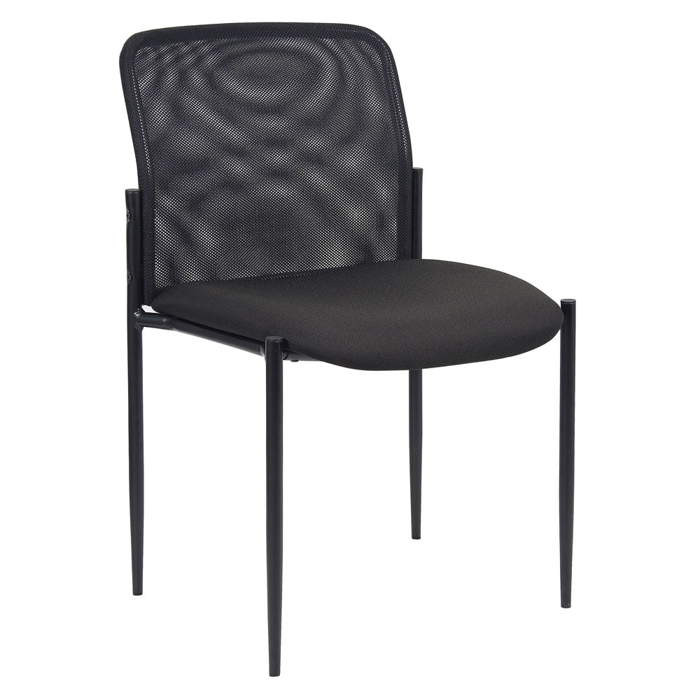 Armless Side Chair with Black Frame